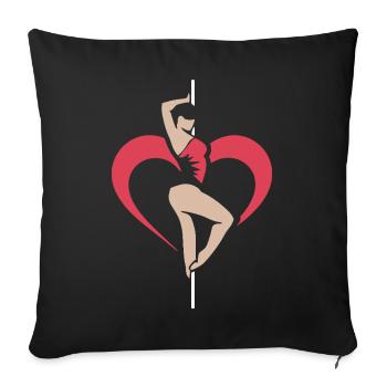 Pole Dance Pole Tänzerin Stangentanz - Sofakissenbezug 45 x 45 cm - Schwarz - Vorne