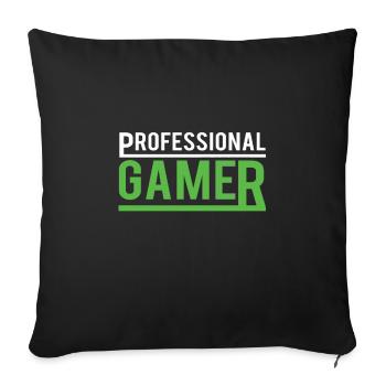 Gamer Gamer Gamecker Player Idée cadeau - Housse de coussin décorative 45 x 45 cm - noir - Devant