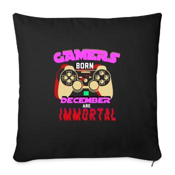 gamer geschenkidee zocker spieler geschenk - Sofakissenbezug 45 x 45 cm - Schwarz - Vorne