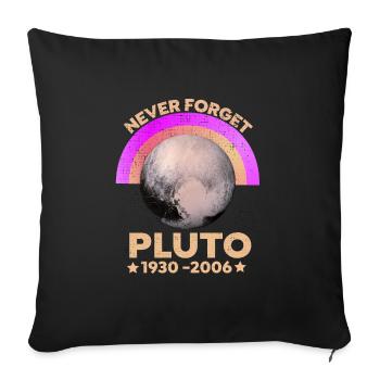 Vintage Never Forget Pluton - T-shirt drôle - Housse de coussin décorative 45 x 45 cm - noir - Devant