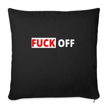 FUCK OFF Mittelfinger Rock T-Shirt Böse - Sofakissenbezug 45 x 45 cm - Schwarz - Vorne