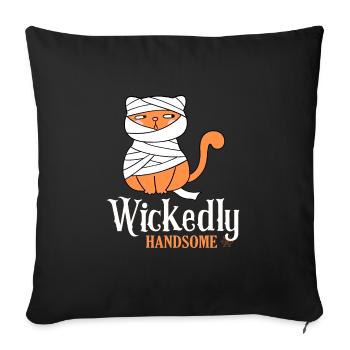 Wickedly Handsome Evil Cute Cat - Sofa pillowcase 17,3'' x 17,3'' (45 x 45 cm) - black - Front