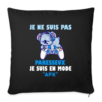 je ne suis pas paresseux je suis en mode afk - Housse de coussin décorative 45 x 45 cm - noir - Devant