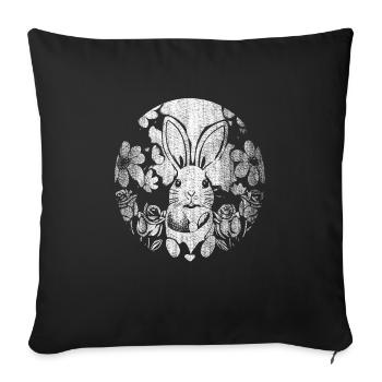 used-look Easter motif Easter bunny bunny - Sofa pillowcase 17,3'' x 17,3'' (45 x 45 cm) - black - Front