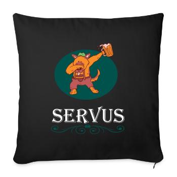Tracht Bayrisch Trachten Bayern Ersatz Bär Tirol - Sofa pillowcase 17,3'' x 17,3'' (45 x 45 cm) - black - Front