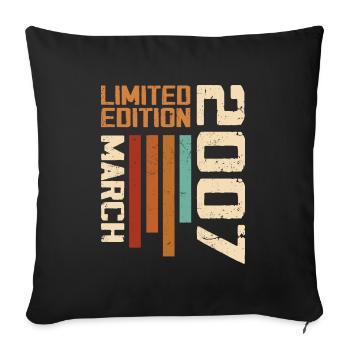 March 2007 Anniversary 2007 Retro 2007 March - Sofa pillowcase 17,3'' x 17,3'' (45 x 45 cm) - black - Front