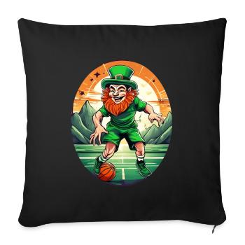 St. Patrick's Day Kleeblatt Basketball - Sofakissenbezug 45 x 45 cm - Schwarz - Vorne