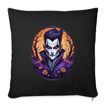 Gruseliges Halloween-partykostüm Vampir - Housse de coussin décorative 45 x 45 cm - noir - Devant