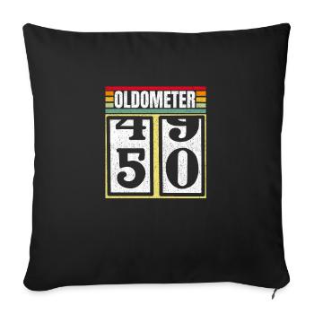 Oldometer 49 50 Funny 50th Birthday Retro Gift - Sofa pillowcase 17,3'' x 17,3'' (45 x 45 cm) - black - Front