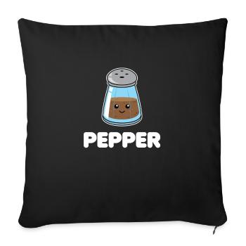 Halloween Pepper Funny Matching Couple Gift Partie 2 - Housse de coussin décorative 45 x 45 cm - noir - Devant