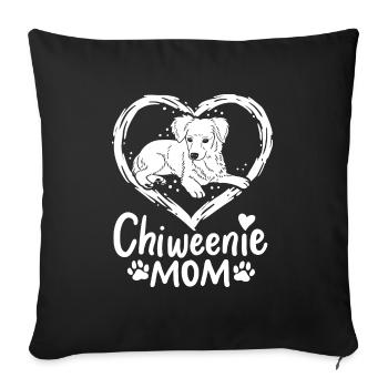 Chiweenie Mom Fur Mama Dog Lover Cute Mothers Day - Sofa pillowcase 17,3'' x 17,3'' (45 x 45 cm) - black - Front
