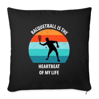 Racqueetball - Sofa pillowcase 17,3'' x 17,3'' (45 x 45 cm) - black - Front