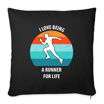 Jog - Sofa pillowcase 17,3'' x 17,3'' (45 x 45 cm) - black - Front
