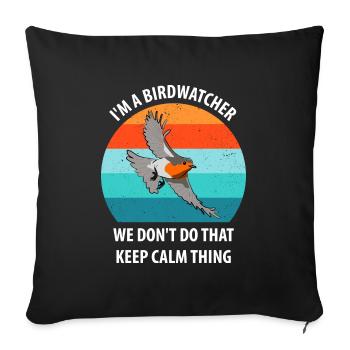 Bird Watching Bird Watching Birding Bird - Sofa pillowcase 17,3'' x 17,3'' (45 x 45 cm) - black - Front