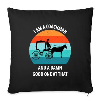 Calèche de cocher Calèche tirée par des chevaux Calèche - Housse de coussin décorative 45 x 45 cm - noir - Devant