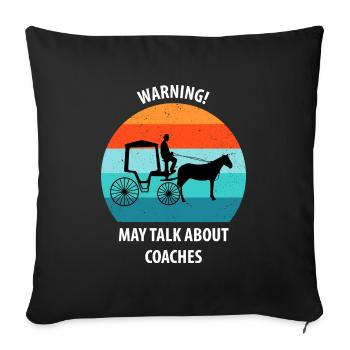 Calèche de cocher Calèche tirée par des chevaux Calèche - Housse de coussin décorative 45 x 45 cm - noir - Devant