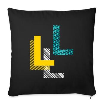 Buchstabe L - Sofakissenbezug 45 x 45 cm - Schwarz - Vorne