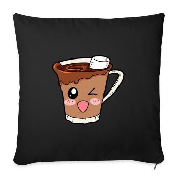 Hot Chocolate Drink Drink Gift - Sofa pillowcase 17,3'' x 17,3'' (45 x 45 cm) - black - Front