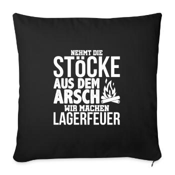 Lagerfeuer - Sofakissenbezug 45 x 45 cm - Schwarz - Vorne