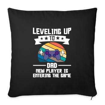 Papa werdender Papa Vater Geschenk - Sofakissenbezug 45 x 45 cm - Schwarz - Vorne