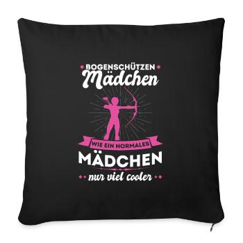 Bogenschießen Mädchen Bogenschütze Geschenk - Sofakissenbezug 45 x 45 cm - Schwarz - Vorne