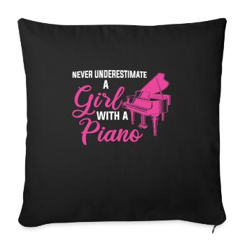 Piano Piano Musician - Sofa pillowcase 17,3'' x 17,3'' (45 x 45 cm) - black - Front