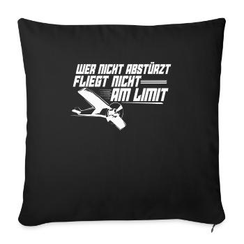 Pilot Modellflug Modellflieger Geschenk - Sofakissenbezug 45 x 45 cm - Schwarz - Vorne
