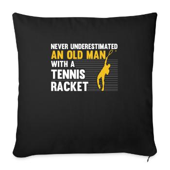 Tennis old man tennis player tennis gift - Sofa pillowcase 17,3'' x 17,3'' (45 x 45 cm) - black - Front