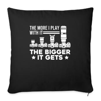 Caméra-caméra-cadeau photo - Housse de coussin décorative 45 x 45 cm - noir - Devant