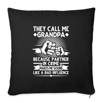 Grandpa Grandpa Grandpa Gift - Sofa pillowcase 17,3'' x 17,3'' (45 x 45 cm) - black - Front