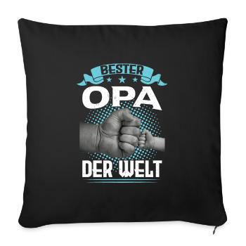 Opa Großvater Enkelkind Geschenk - Sofakissenbezug 45 x 45 cm - Schwarz - Vorne