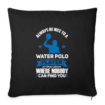 Water Polo Water Sport Water Polo Cadeau - Housse de coussin décorative 45 x 45 cm - noir - Devant