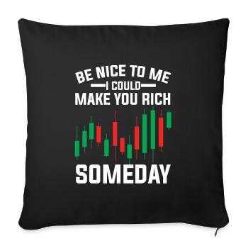 Trading Trader Geld Investor Aktien Markt - Sofakissenbezug 45 x 45 cm - Schwarz - Vorne