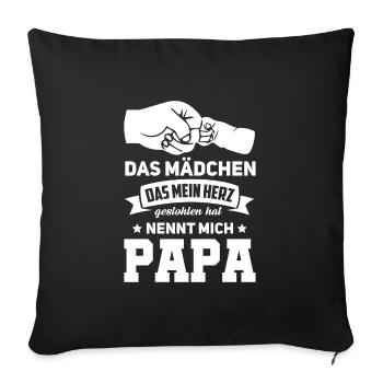 Vater Tochter Vatertag Geschenk - Sofakissenbezug 45 x 45 cm - Schwarz - Vorne
