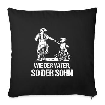 Vater Motocross Sohn Geschenk - Sofakissenbezug 45 x 45 cm - Schwarz - Vorne