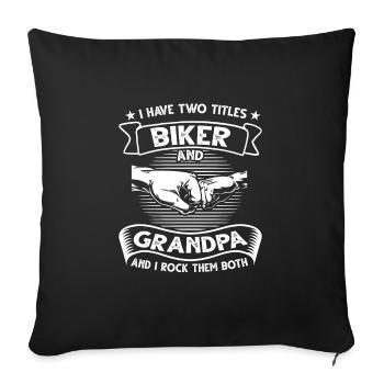 Motorcyclist and Grandpa Motorcycle Biker & Grandpa - Sofa pillowcase 17,3'' x 17,3'' (45 x 45 cm) - black - Front