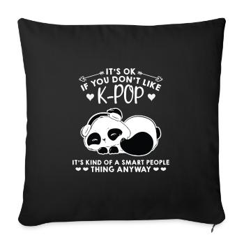 K-Pop Panda K-pop compartiments K-pop-panda-cadeau - Housse de coussin décorative 45 x 45 cm - noir - Devant
