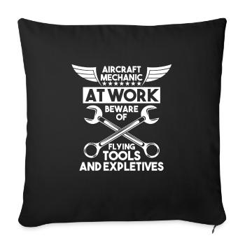 Aircraft Mechanic Aircraft Mechanic Gift - Sofa pillowcase 17,3'' x 17,3'' (45 x 45 cm) - black - Front