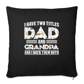 Papa Grand-père Camping cadeau - Housse de coussin décorative 45 x 45 cm - noir - Devant