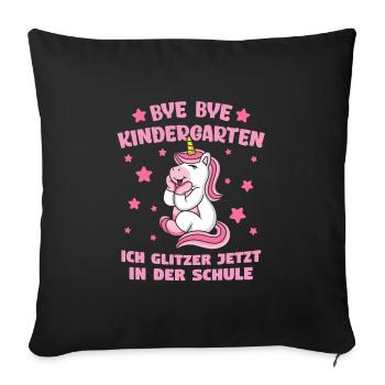 Schulkind Schulanfang Schulanfänger Schultüte - Sofakissenbezug 45 x 45 cm - Schwarz - Vorne