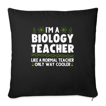 Professeur de biologie De biologie - Housse de coussin décorative 45 x 45 cm - noir - Devant