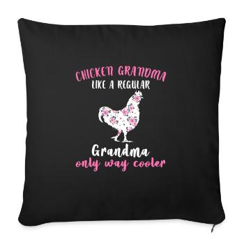 Chicken Grandma Farming Chickens Lover Gift - Sofa pillowcase 17,3'' x 17,3'' (45 x 45 cm) - black - Front