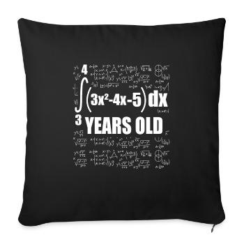 18 ans en maths-18. Anniversaire - Housse de coussin décorative 45 x 45 cm - noir - Devant