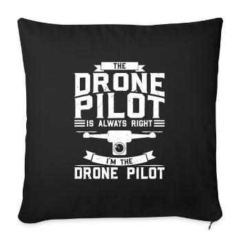 Drone Pilot Drone Drone Pilot Gift - Sofa pillowcase 17,3'' x 17,3'' (45 x 45 cm) - black - Front
