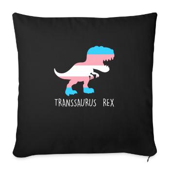 Transgender Dinosaur Transgender Trans Gift - Sofa pillowcase 17,3'' x 17,3'' (45 x 45 cm) - black - Front