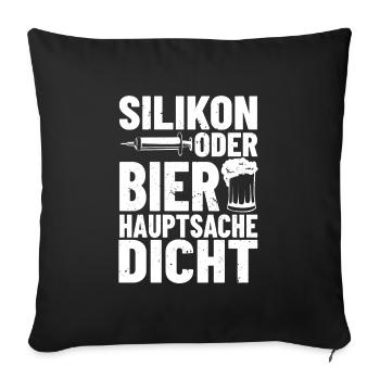 Fliesenleger Profi Hauptsache Dicht Plattenleger - Sofakissenbezug 45 x 45 cm - Schwarz - Vorne