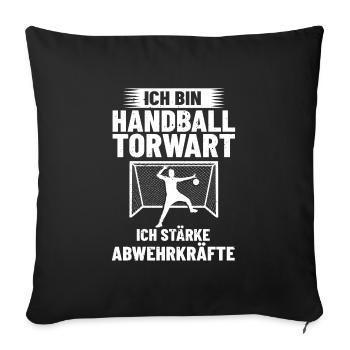 Handball Torwart Abwehrkräfte HandballDesign - Sofakissenbezug 45 x 45 cm - Schwarz - Vorne