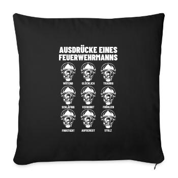 Feuerwehrhelm Ausdrücke Feuerwehr Kleidung - Sofakissenbezug 45 x 45 cm - Schwarz - Vorne