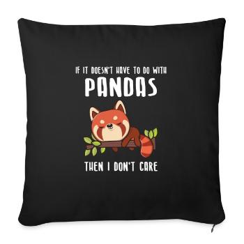 Panda Panda panda rouge cadeau de panda - Housse de coussin décorative 45 x 45 cm - noir - Devant