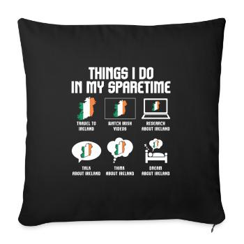 Ireland Ireland Irish Gift - Sofa pillowcase 17,3'' x 17,3'' (45 x 45 cm) - black - Front